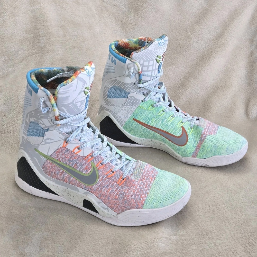 Nike Kobe 9 Elite What The Kobe WTK Flyknit Multicolor High Top Basketball Shoes - Picture 5 of 16